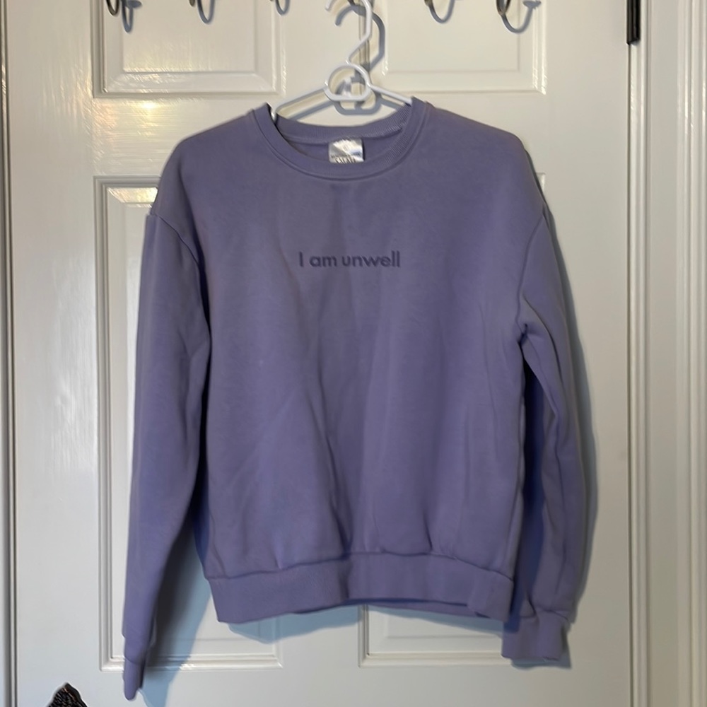 Small Barstool Sports ‘I am unwell’ purple crew neck